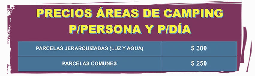 Tarifa áreas de camping